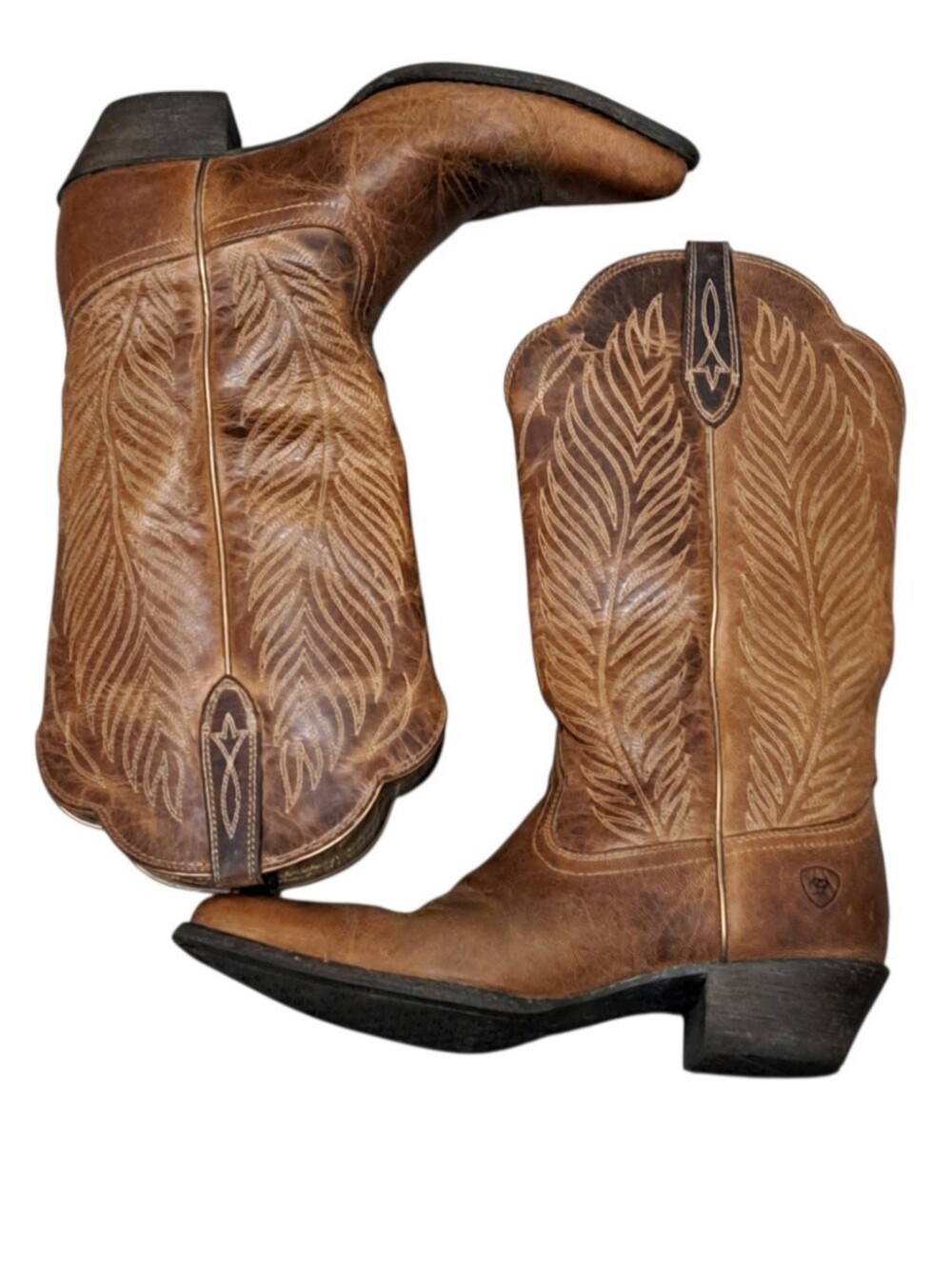 Ariat Round Up Johanna Western Retro Cowgirl Boots Size 9 Brown